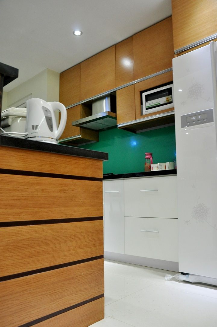 Kính màu ốp bếp - xanh ngọc Licoglass